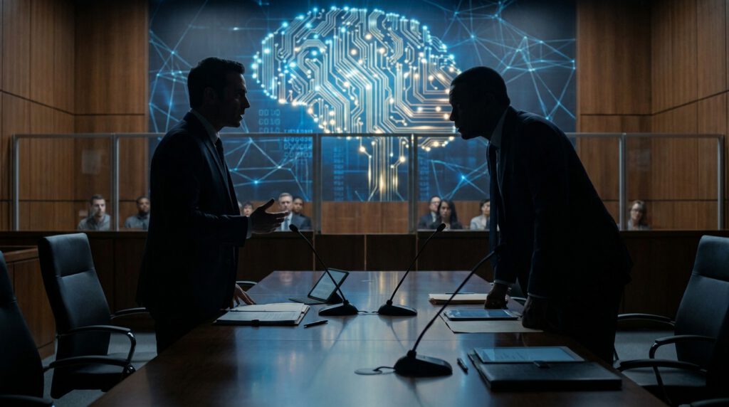 OpenAI-Prozess zwischen Elon Musk und Sam Altman als Symbolbild